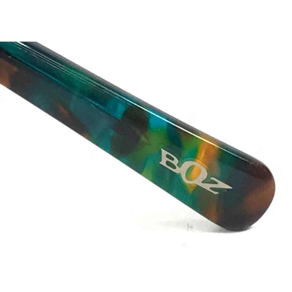 Boz Eyeglasses Frames ITZA 4000 Black Clear Green Round Full Rim 48-21-140
